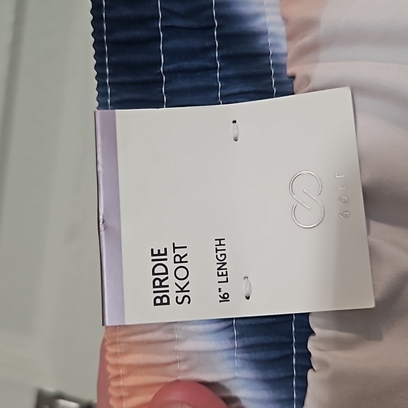 CALIA WOMEN'S 16" BIRDIE SKORT: SEDIMENT STRIPE ARDOSIA PRINT: NEW WITH TAGS: XS - Picture 7 of 7